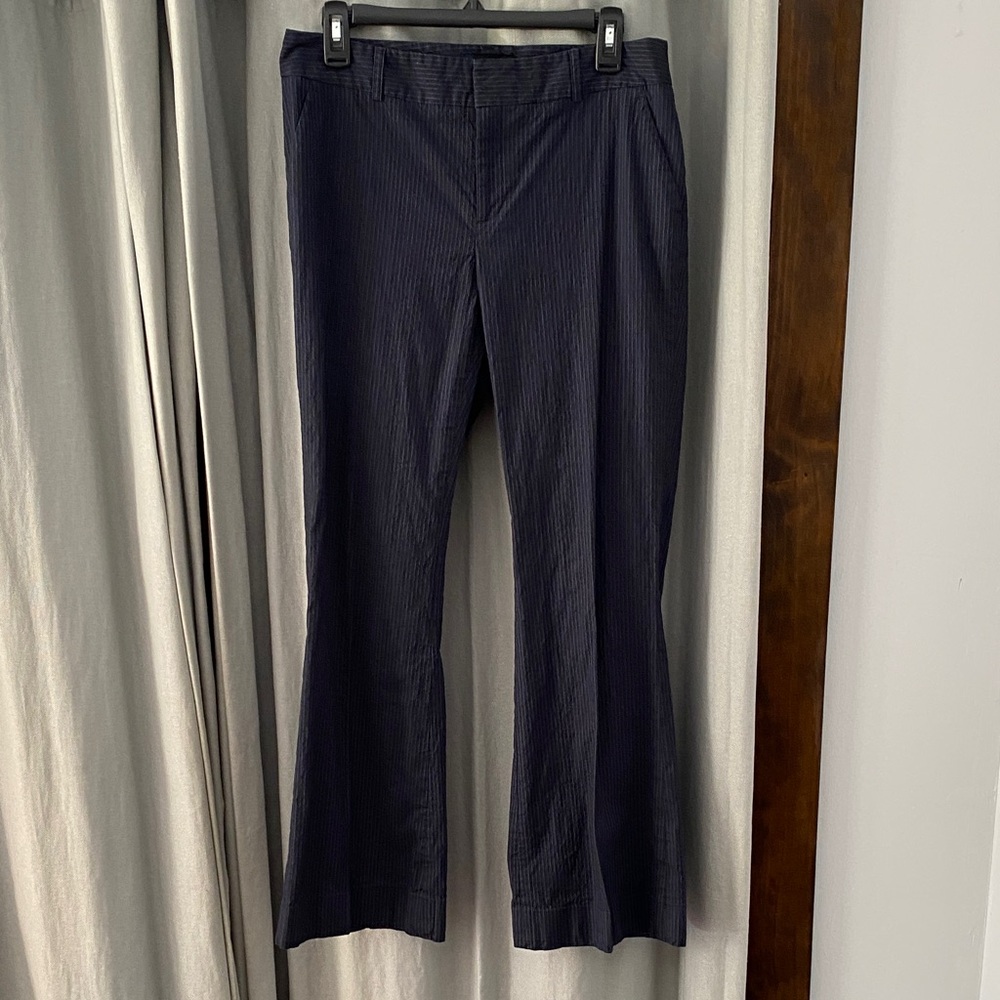 Women's Navy Pinstripe Stretch Dress Pants